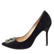Pre-owned Velvet heels Manolo Blahnik Pre-owned , Black , Dames