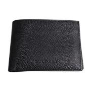 Pre-owned Leather wallets Bvlgari Vintage , Black , Heren