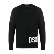 Zwarte Crewneck Sweatshirt Dsquared2 , Black , Heren