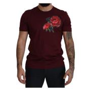 Elegant Bordeaux Rose T-shirt Dolce & Gabbana , Brown , Heren