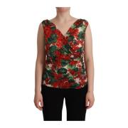 Elegante Zijden Tanktop met V-hals Dolce & Gabbana , Multicolor , Dame...