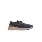 Lage Sneakers in Antraciet Katoen Brunello Cucinelli , Gray , Heren