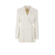 Ivoor Double-Breasted Jas Ermanno Scervino , Beige , Dames