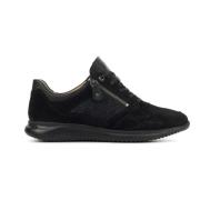 Zwarte Suède Sneakers Hartjes , Black , Dames