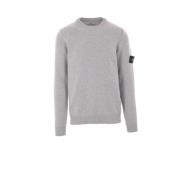 Grijze Wollen Gebreide Trui Stone Island , Gray , Heren