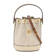 Monogram Mini Bucket Tas Tory Burch , Beige , Dames