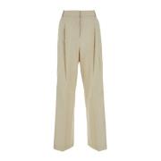 Wijde Pijp Katoenmix Broek Calvin Klein , Beige , Dames