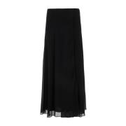 Elegante Georgette Enkellange Rok Calvin Klein , Black , Dames