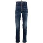 Blauwe Jeans met 3,5 cm Hak Dsquared2 , Blue , Heren