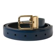 Elegante blauwe leren riem Dolce & Gabbana , Blue , Dames