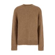 Beige Wol Crewneck Sweater Jil Sander , Beige , Dames