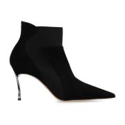 Enkellaarzen van suède Casadei , Black , Dames