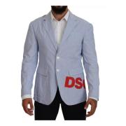 Blauw Gestreepte Formele Blazer Jas Dsquared2 , Blue , Heren