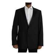 Blauwe Martini Slim Fit Blazer Dolce & Gabbana , Blue , Heren