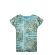 Gerecycled Bi-Materiaal Satijn T-Shirt Oltre , Multicolor , Dames