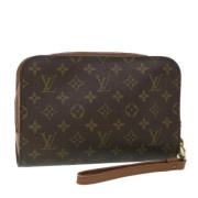 Pre-owned Canvas clutches Louis Vuitton Vintage , Brown , Dames