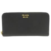 Pre-owned Leather wallets Prada Vintage , Black , Dames