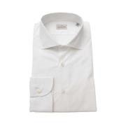 Elegant Slim Fit Overhemd met Franse Kraag Bagutta , White , Heren