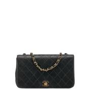 Pre-owned Leather chanel-bags Chanel Vintage , Black , Dames