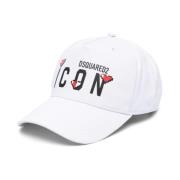 Icon Logo Baseball Cap Wit Dsquared2 , White , Dames