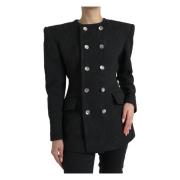 Elegante dubbelrijige blazerjas Dolce & Gabbana , Black , Dames