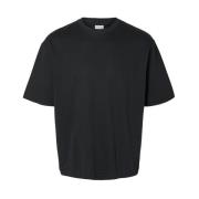 Oscar Korte Mouw T-shirt Selected Homme , Black , Heren