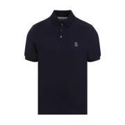 Kobalt Grijs Polo Brunello Cucinelli , Blue , Heren