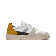 Vintage Calf White-Ocher Sneakers D.a.t.e. , Multicolor , Heren