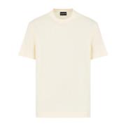 Korte Mouw Logo Lettering T-shirt Emporio Armani , Beige , Heren