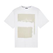 Casual Katoenen T-shirt Stone Island , White , Heren