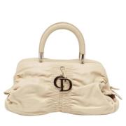 Pre-owned Leather handbags Dior Vintage , Beige , Dames