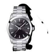 Gentleman Quartz Horloge - Zwarte Wijzerplaat, Stalen Kast Tissot , Bl...