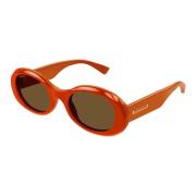 Stijlvolle Ovale Zonnebril Gg1587S 003 Gucci , Orange , Unisex