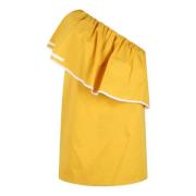 Asymmetrische One-Shoulder Katoenen Top Beatrice .b , Yellow , Dames