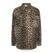 Leocc Denim Shirt Jas - Luipaardprint Co'Couture , Multicolor , Dames