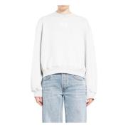 Terry Crew Sweatshirt met Puff Paint Logo Alexander Wang , Gray , Dame...