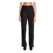 Zwarte Tailored Broek Hoge Taille Rechte Pijp TotêMe , Black , Dames