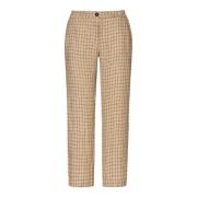 Klassieke linnen broek met houndstooth patroon Massimo Alba , Beige , ...