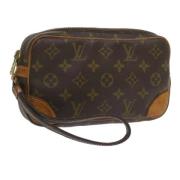 Pre-owned Canvas clutches Louis Vuitton Vintage , Brown , Dames