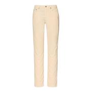 Velvet Gestreepte Straight Leg Broek Massimo Alba , Beige , Heren