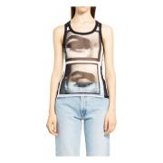 Ogen en Lippen Mesh Tanktop Jean Paul Gaultier , Multicolor , Dames