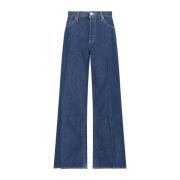 Palazzo Denim Jeans met Logo Patch Re/Done , Blue , Dames