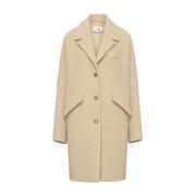 Beige Wollen Blend Fleece Jas MM6 Maison Margiela , Beige , Dames