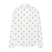 Witte BB Print Button-Down Overhemd Balenciaga , White , Heren