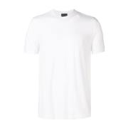 Wit T-shirt met geborduurd logo Giorgio Armani , White , Heren