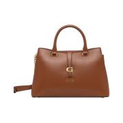 Bruin Leren Schoudertas Elegant Ontwerp Guess , Brown , Dames