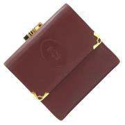 Pre-owned Leather wallets Cartier Vintage , Red , Dames