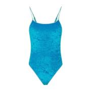 Blauwe Chenille Monokini Badpak Me-Fui , Blue , Dames