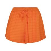 Geëmbosseerde Oranje Trekkoord Shorts Me-Fui , Orange , Dames