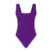 Gestempeld Paars Monokini Badpak Me-Fui , Purple , Dames